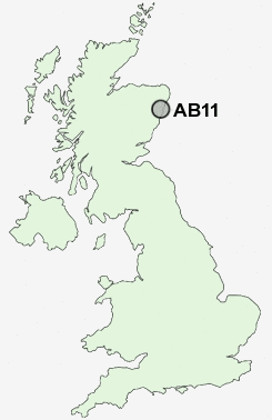 AB11 Postcode map