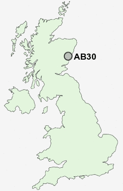 AB30 Postcode map
