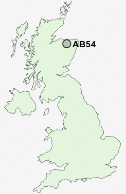 AB54 Postcode map