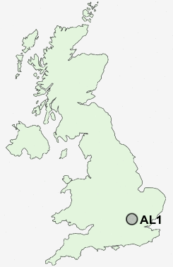 AL1 Postcode map