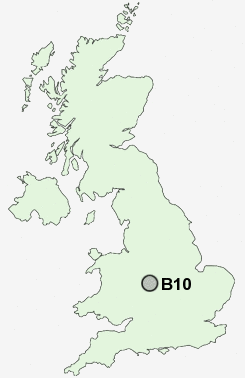 B10 Postcode map