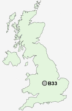 B33 Postcode map