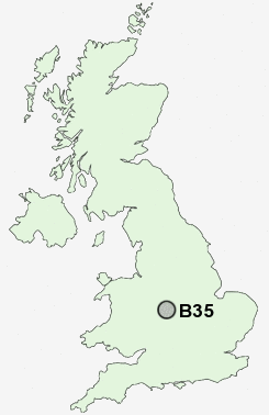 B35 Postcode map