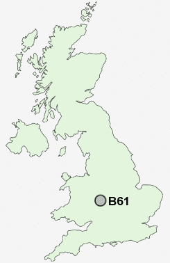 B61 Postcode map