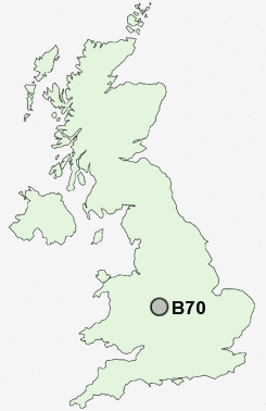 B70 Postcode map