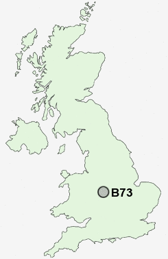 B73 Postcode map