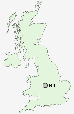 B9 Postcode map