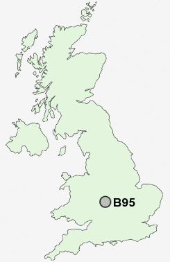 B95 Postcode map