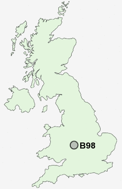 B98 Postcode map