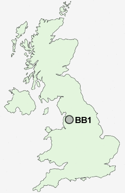 BB1 Postcode map