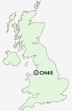 CH45 Postcode map
