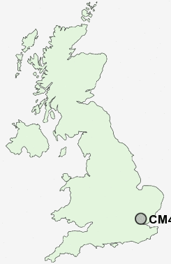 CM4 Postcode map