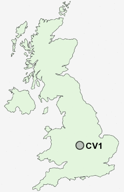 CV1 Postcode map
