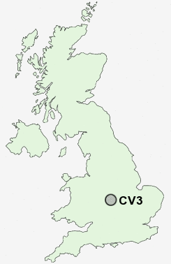 CV3 Postcode map