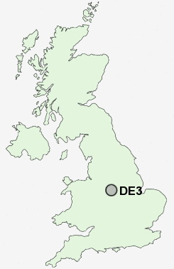 DE3 Postcode map