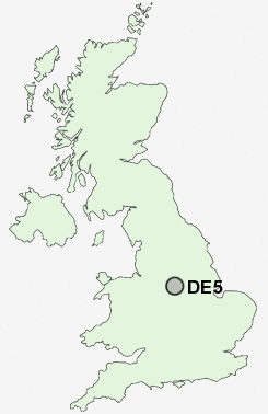 DE5 Postcode map