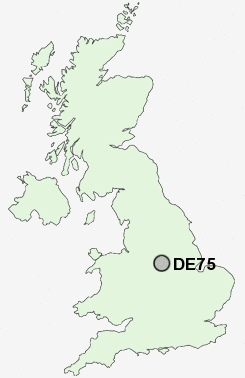 DE75 Postcode map