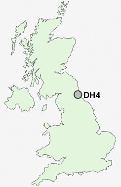 DH4 Postcode map