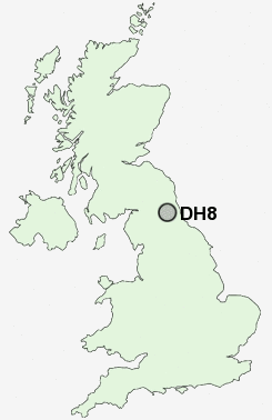 DH8 Postcode map