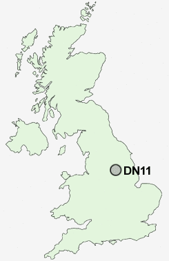 DN11 Postcode map