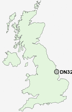 DN32 Postcode map