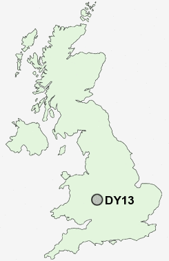 DY13 Postcode map