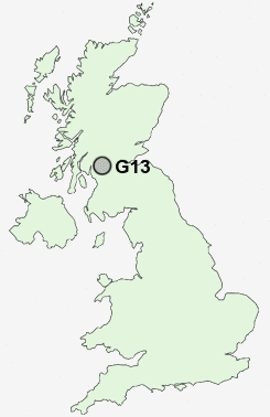 G13 Postcode map