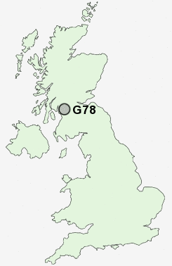 G78 Postcode map