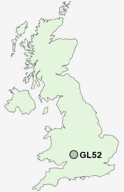 GL52 Postcode map