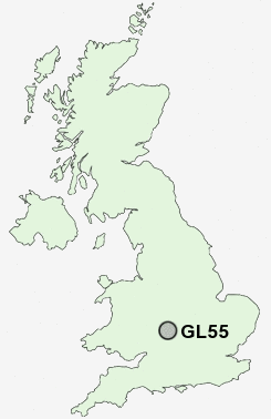 GL55 Postcode map