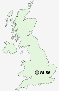GL56 Postcode map