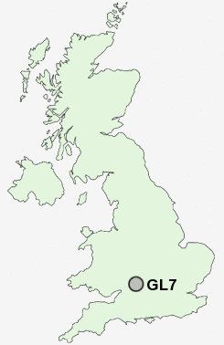 GL7 Postcode map