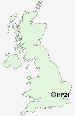HP21 Postcode map