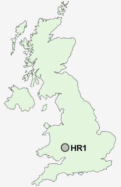 HR1 Postcode map