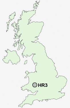 HR3 Postcode map