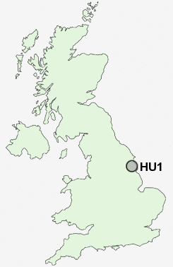HU1 Postcode map