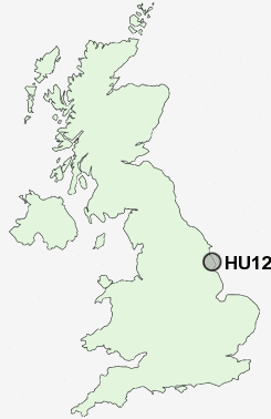 HU12 Postcode map