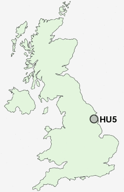 HU5 Postcode map
