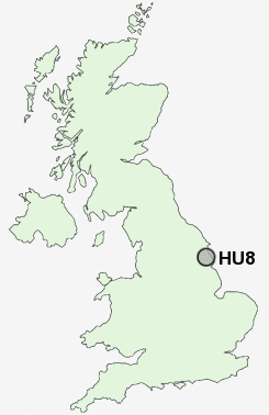 HU8 Postcode map