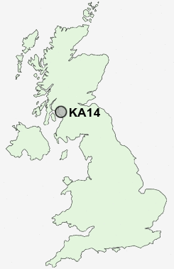 KA14 Postcode map