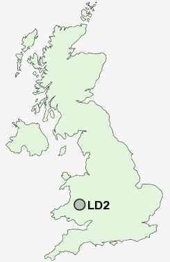 LD2 Postcode map