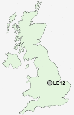 LE12 Postcode map