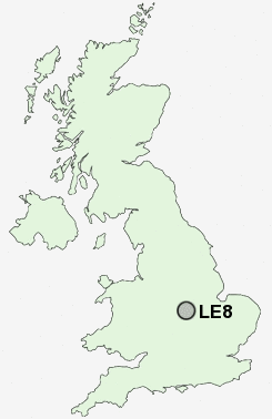 LE8 Postcode map