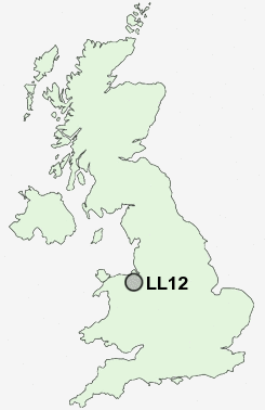 LL12 Postcode map