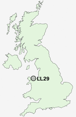 LL29 Postcode map