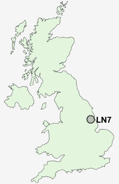 LN7 Postcode map