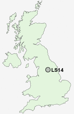 LS14 Postcode map