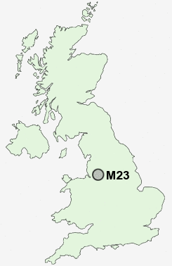 M23 Postcode map