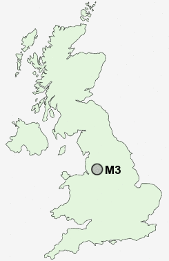 M3 Postcode map