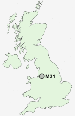 M31 Postcode map